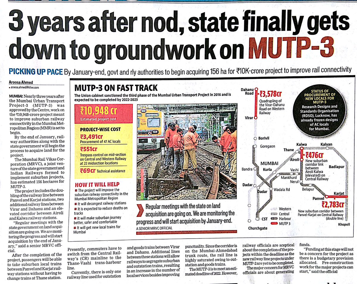 vidyutkaji's tweet photo. #MUTP3 ₹10984 Cr project to improve Rail Connectivity is on track
₹3578cr Virar-Dahanu Quadrupling line
₹3491cr for 47 AC locals
₹2783cr for New Panvel-Karjat double line,
₹551cr to upgrade sys
@WesternRly
@Central_Railway @PiyushGoyalOffc @PiyushGoyal @anujg @narendramodi https://t.co/B9vDFiQWC5