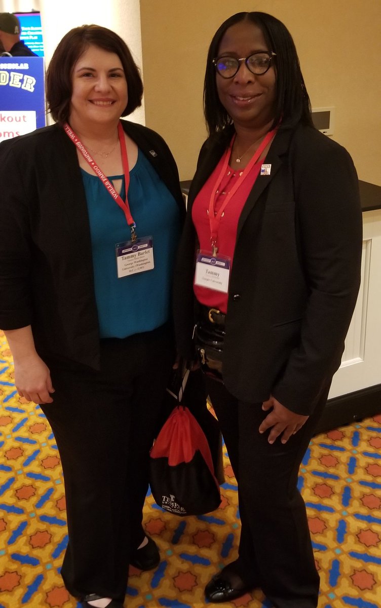 Tammy_Barlet's tweet photo. End of Day 1 #Natcon2019
It is wonderful seeing old face and new ones too. 
Check out the #Templeveterans Tammy's &amp; Timothy Jones giving me flashbacks to #NatCon2017
 #MinorityVets #VetsLikeUs #SVALeads  #GWVets 

Shhhh... big announcement coming up in the next few days🤔 https://t.co/LPSU5oC6tW