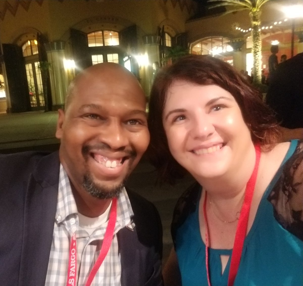 Tammy_Barlet's tweet photo. End of Day 1 #Natcon2019
It is wonderful seeing old face and new ones too. 
Check out the #Templeveterans Tammy's &amp; Timothy Jones giving me flashbacks to #NatCon2017
 #MinorityVets #VetsLikeUs #SVALeads  #GWVets 

Shhhh... big announcement coming up in the next few days🤔 https://t.co/LPSU5oC6tW