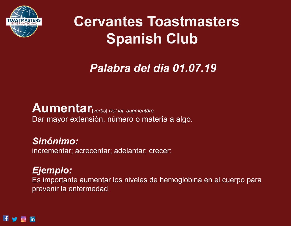 Cervantes Toastmasters Spanish Speaking Club в Twitter