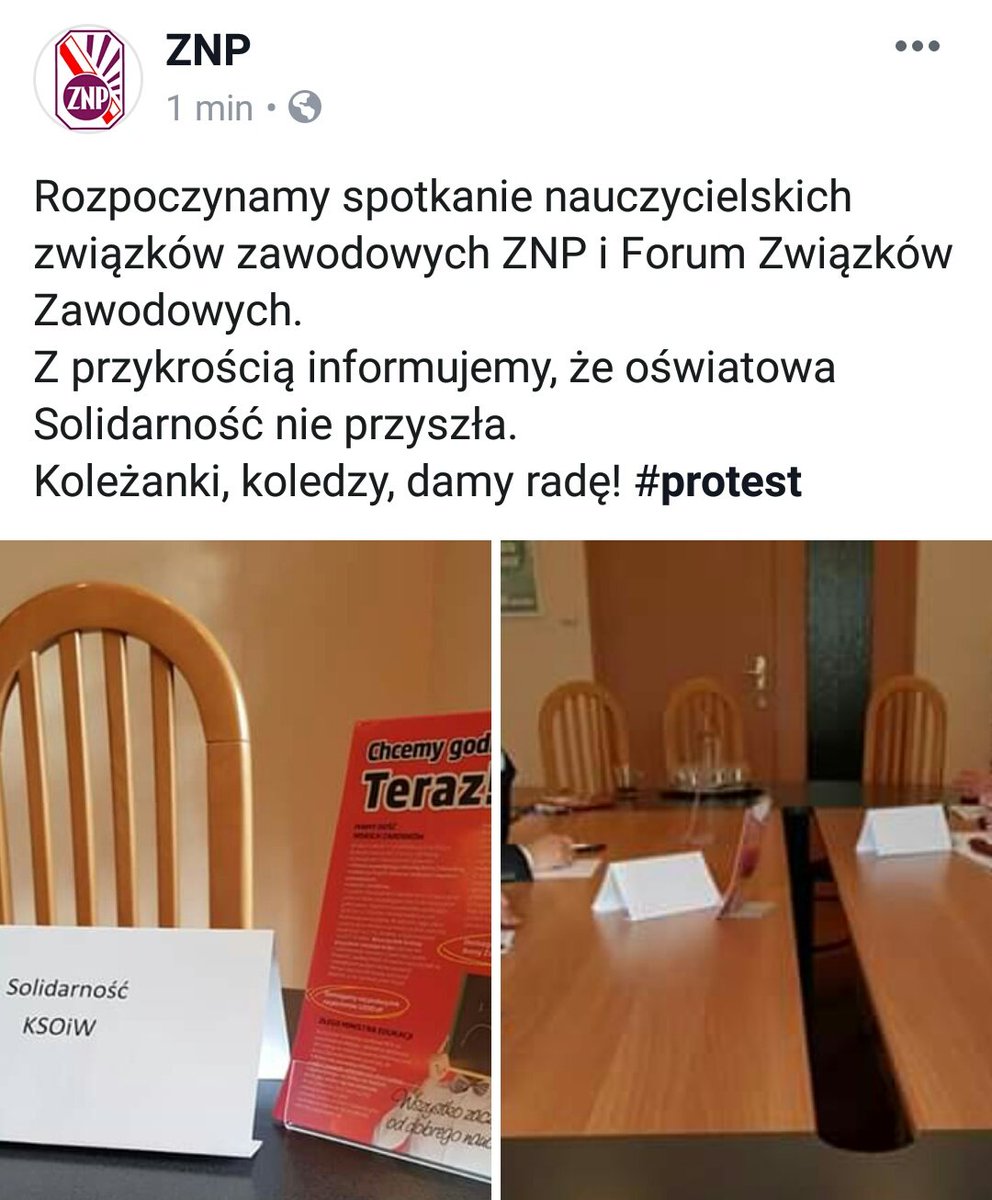 artur_sierawski's tweet photo. Pani @OlgaZielinska czy My nauczyciele możemy wiedzieć dlaczego Państwo nie zjawili się na spotkaniu? Przecież tylko w jedności siła... Ile można prosić i tłumaczyć... Proszę się wznieść ponad swoje ambicje! https://t.co/QXzEGVhrnF