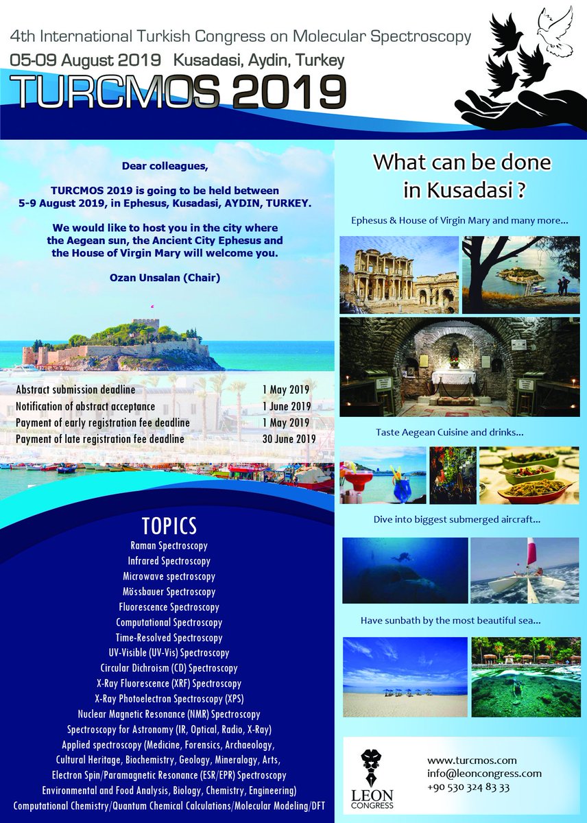turcmos's tweet photo. @turcmos 2019 Flyer. #Spectroscopy #Infrared #Raman #uvvisible #XRayPhotoelectron #XRayFluorescence #CircularDichroism #NuclearMagneticResonance #ElectronSpinResonance #ElectronParamagneticResonance #Mössbauer #Fluorescence #Microwave #Computational #AppliedSpectroscopy https://t.co/pe8Qz3l5ut