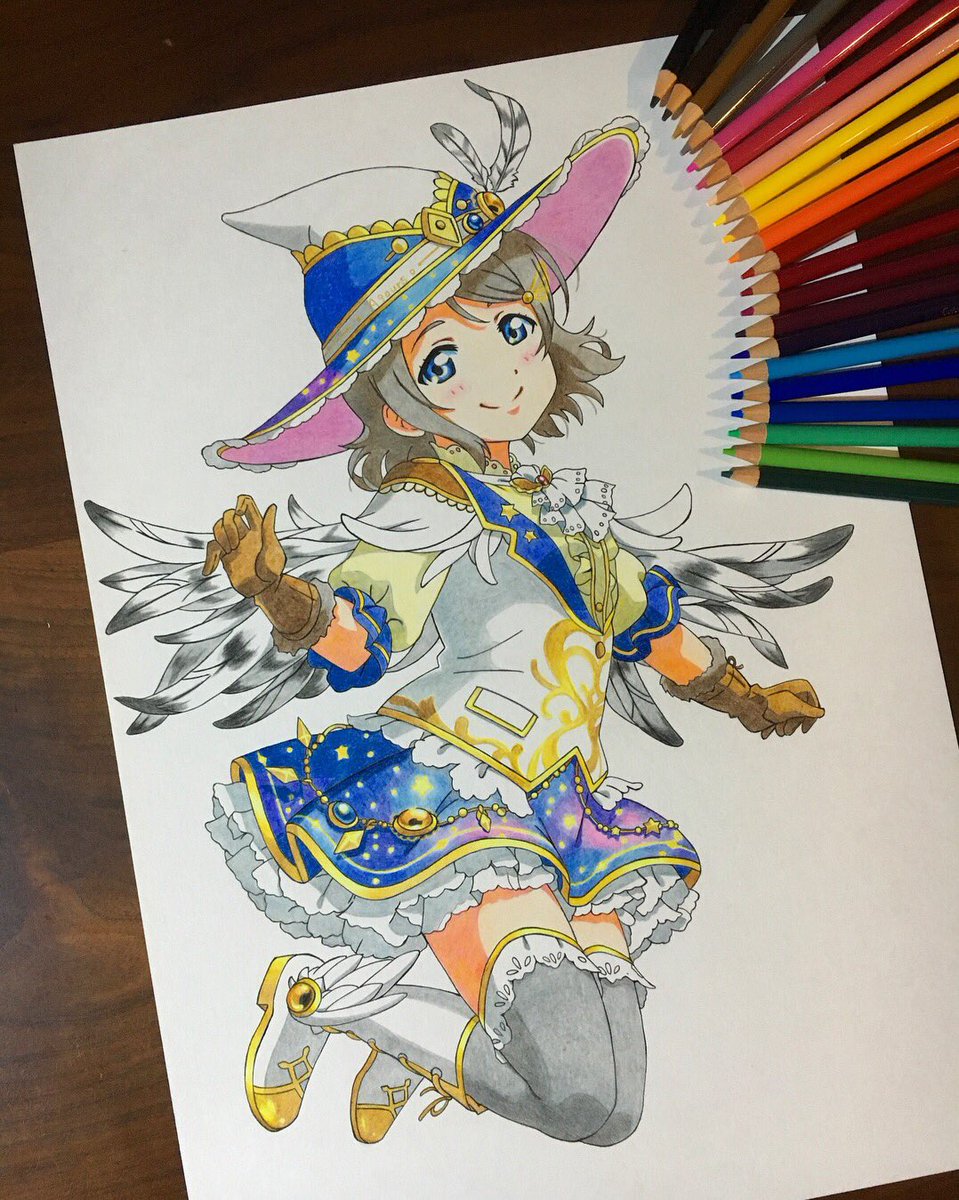 Hiro در توییتر 渡辺曜ちゃん色鉛筆イラスト完成 スカート苦労した 今日からちょうど Lovelive の映画が公開ですね 余談ですが色鉛筆は竹原市のジュンテドウで買ってす 文房具はジュンテドウの品揃えが良くお勧めです 色鉛筆 竹原市 イラスト 広島市