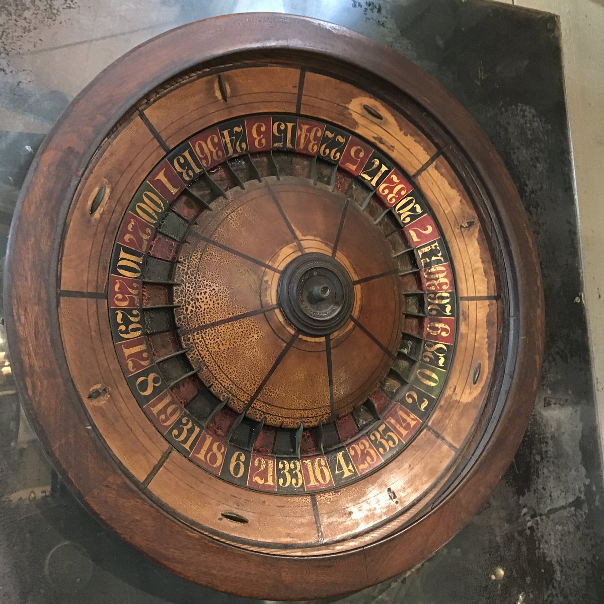 Gamenrowan's tweet photo. “Roulette: American Wheel” designed by Rancois and Louis Blanc who added the “0”.  The “00” was introduced in the United States c.1840 (along with an earlier eagle slot which didn’t last long).  @knotts #roulette #boardgame #tabletopgame https://t.co/NQ7zPLKjKO