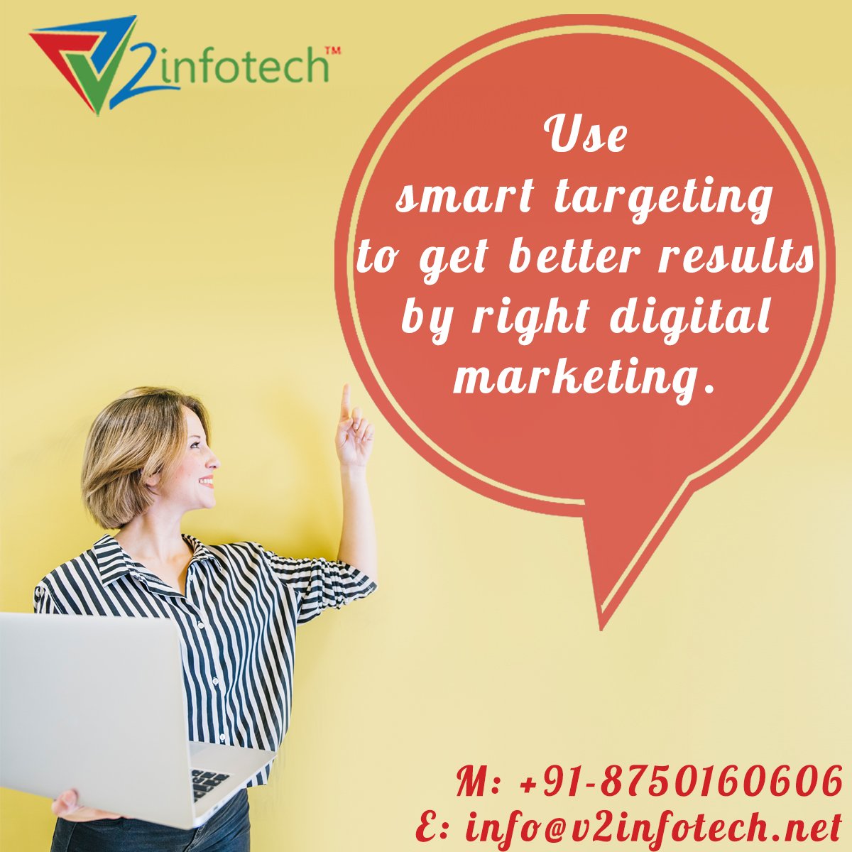 v2InfotechIndia's tweet photo. Use smart targeting to get better results by right digital marketing.
Visit us:https://t.co/l1UruvDG8Z
Call Now:+91-8750160606
#DigitalMarketing #PPC #SEO #SMO #BetterResult #RightTarget #SocialMedia #SocialMediaServices #Startups #Analytics #USA #UK #Singapore #India #V2Infotech https://t.co/qLxzAO0t4g