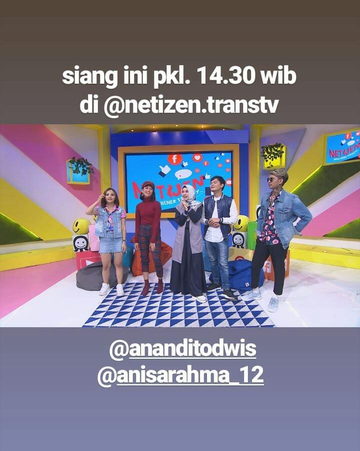 Jangan sampe ketinggalan sore ini ya guys 😍 <a href="/insomNISA_Indo/">InsomNISA OFFICIAL</a> <a href="/the_insomNISA/">InsomNisa.</a> <a href="/AnisaRahma_Adi/">Anisa Rahma Adi</a> <a href="/ananditodwis/">ANANDITO</a>