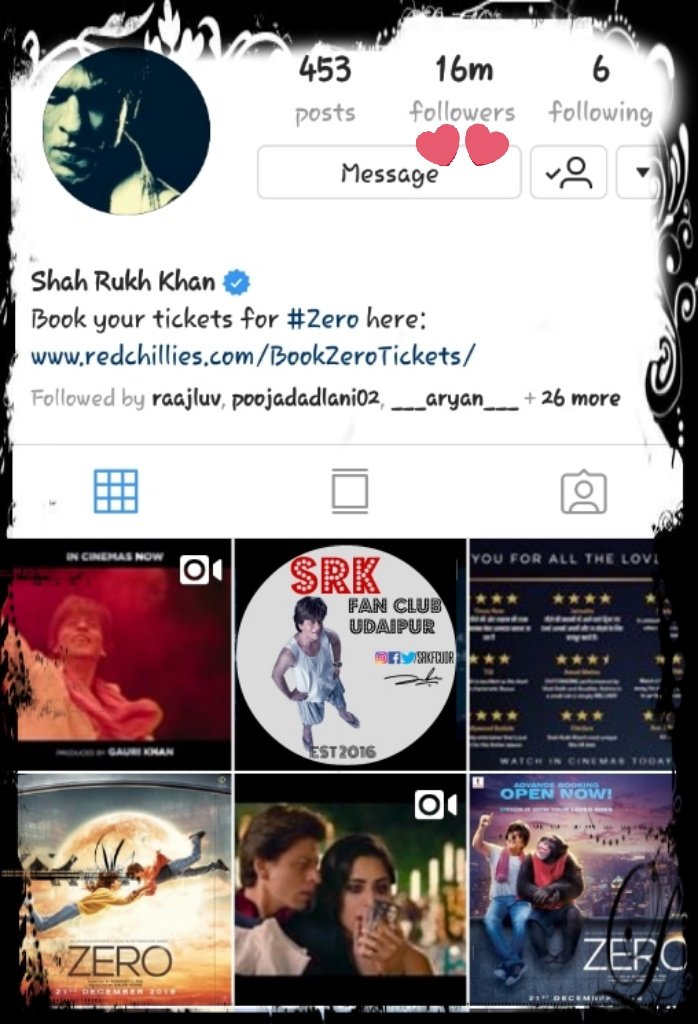 srkfcudr's tweet photo. Congratulations 😊Shah Rukh Sir @iamsrk ..💐
Winning Heart 16 Million on  @instagram 
#SRK16MillionOnInsta #ThankYouZero 😊👌 https://t.co/N6HrM3383M