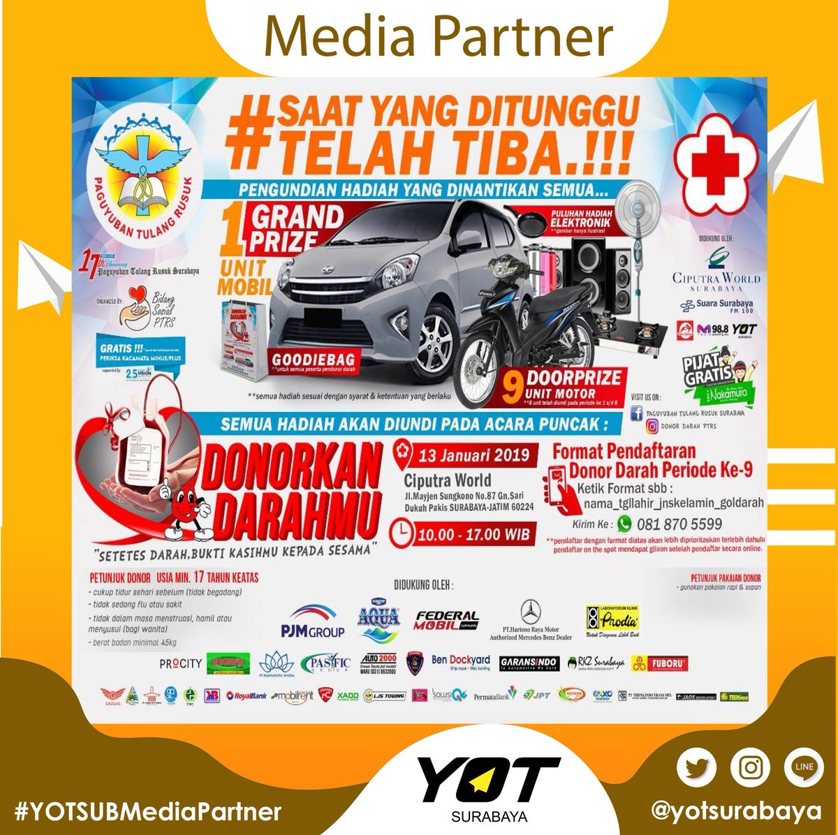 Donor darah bisa dapet mobil?