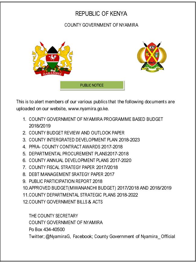 Nyamira County Government (@nyamirag) on Twitter photo 