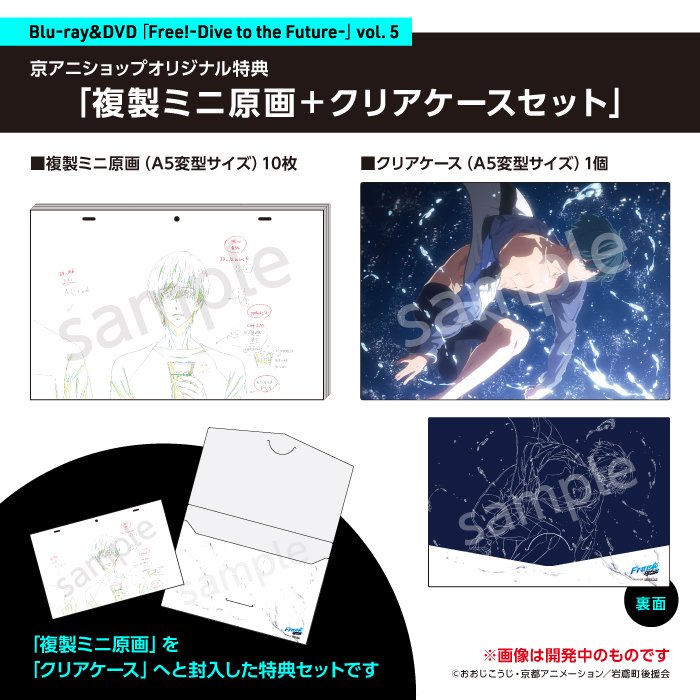 Free!複製ミニ原画\u0026クリアケース京アニ特典6点セット【匿名配送】