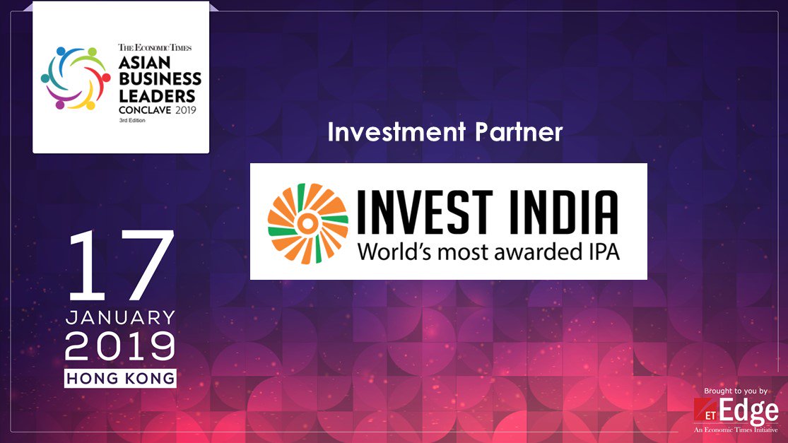 ET_Edge's tweet photo. #ETABLC | We are proud to have @investindia on board as Investment Partner at 3rd Edition of The Economic Times Asian Business Leaders Conclave 2019 | 17th January 2019 | Hong Kong |
Block your seat: https://t.co/7uRtDCx5yW
#RethinkingAsia #Investments #Startups #InvestIndia https://t.co/wzEFm02117
