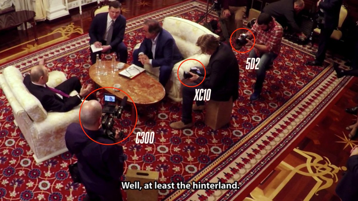 ADMarchives's tweet photo. A look at the camera setup on « Oliver Stone’s Vladimir Putin Interviews », with DoP Anthony Dod Mantle, ASC, BSC, DFF : https://t.co/vQYlF3YhYG
@TheOliverStone @Canon5dmkii @cinemaEOSusers @CanonXC10  @SHO_Docs #TheASC #BSC https://t.co/g3yg2HFnDe