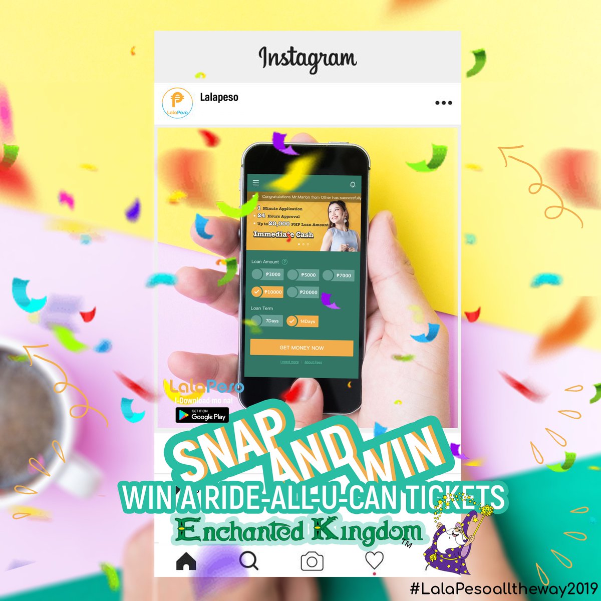 lalapesoph's tweet photo. Get your free enchanted kingdom tickets now! Click link to get yours:  https://t.co/5KpRn0Rszn 

#LalaPesoPh
#LoanPhilippines
#LalaPesoAlltheway2019
#LalaPeso https://t.co/0DjN6BVKhC