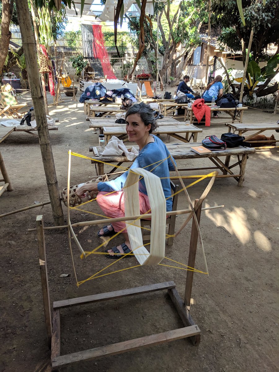 ps2270's tweet photo. Happy makers and knowers @MakingKnowing winding their bobbins on Day 1 of #weavingknowledge in Banraijaisook with Ajarn Nussara and her amazing team. https://t.co/Paq6wR7CEl