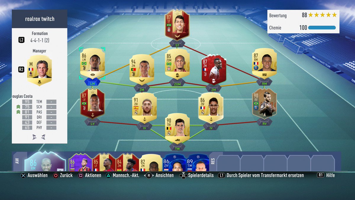 roxmarceI's tweet image. Guten Morgen! 
Der heutige Stream startet gegen 10:30 Uhr mit der Weekend League, mein Team seht ihr im Anhang. Wenn ich ehrlich bin, freue ich mich den Firmino zu testen andererseits habe ich Angst vor dem Delay. Wir hören uns im Stream! #roxarmy #twitch
twitch.tv/realrox_