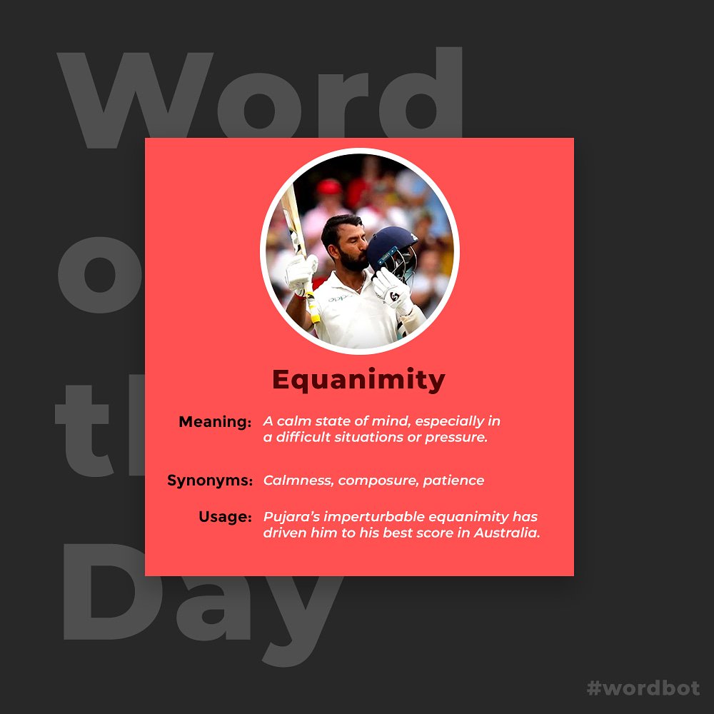 GREedge's tweet photo. Here's the word of the day. Learn words the smart way. Follow us if you want more content, just like this!

#Pujara #INDvsAUS #kohli #RishabPant #Jadeja #mayankagarwal #indiavsaustralia https://t.co/SzIgWyi3pB