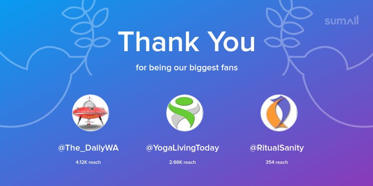dawno_dawn's tweet photo. Our biggest fans this week: @The_DailyWA, @YogaLivingToday, @RitualSanity. Thank you! via https://t.co/v2vKLfHlPL https://t.co/SXaPBImYzk