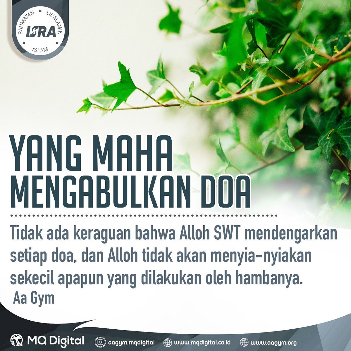 aagym's tweet photo. Alloh sangat tahu setiap yang berdoa memohon kepada-Nya dan mustahil ingkar janji. Berdoa adalah amal sholeh kita kepada Alloh. Bedoa adalah bukti kepatuhan kita kepada-Nya. 

-admin- https://t.co/5QOPFu4H2e