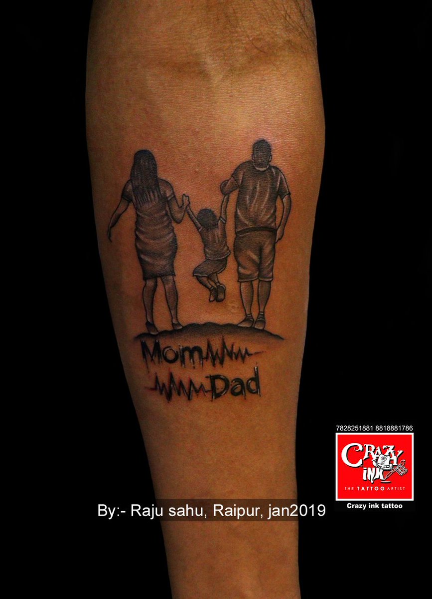 Rudra Tattoo on Instagram Cute Maa Paa Tattoo With Father Mother  Sonrudratattoo  Location  DriveInRoad Ahmedabad call for tattoo  91