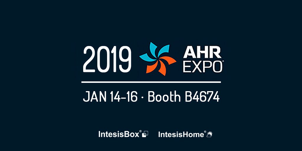 intesisbox's tweet photo. Ready for this new year? @intesis
starts 2019 at @ahrexpo in #Atlanta and we want to invite you. From 14th to 16th visit us at Hall B - Booth B4674. Click the link to get your free pass https://t.co/eIGbDaqLDK #AHRexpo #HVAC https://t.co/KuE1RkIyv5