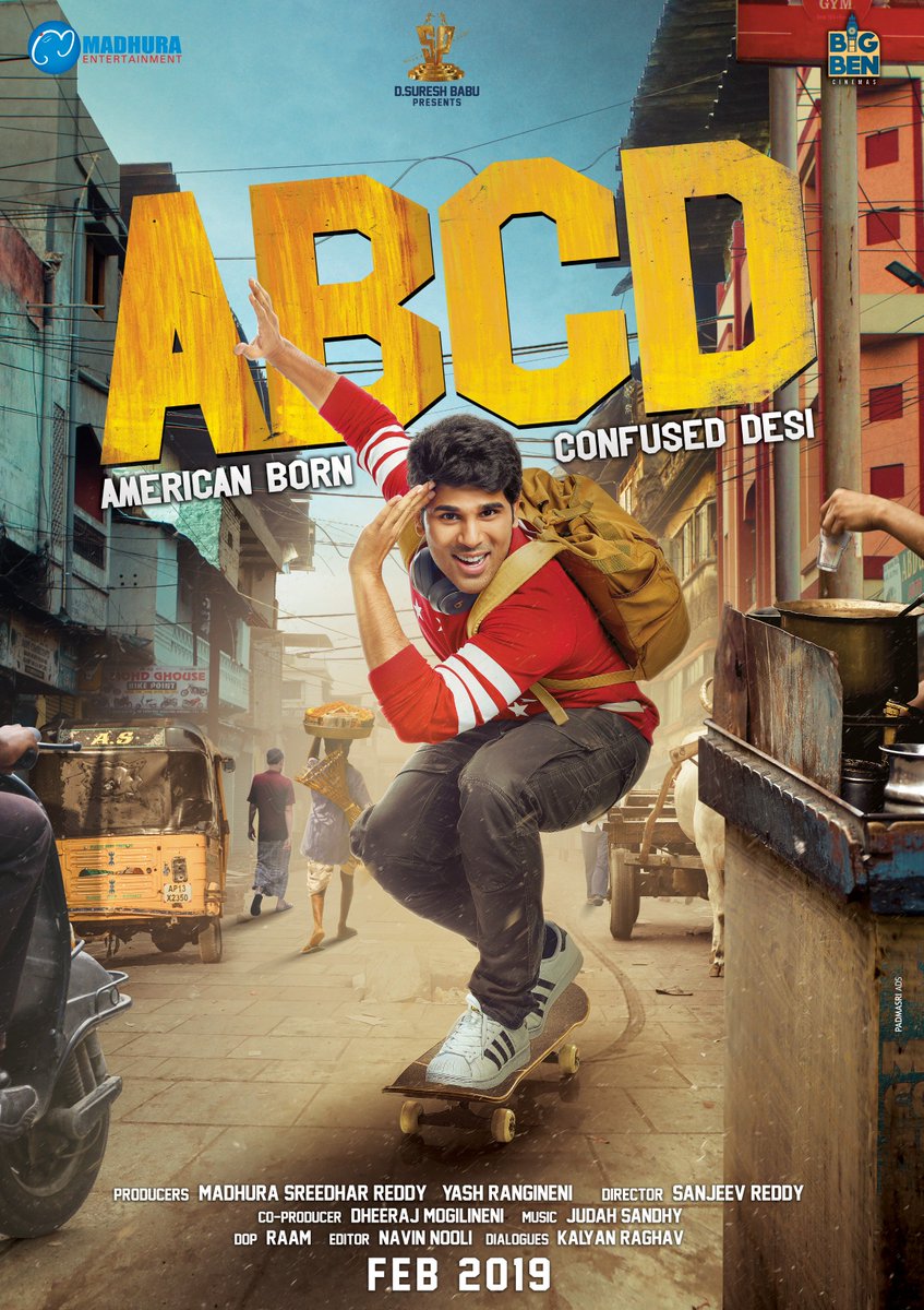 INOXMovies's tweet photo. Here's the first poster look of #ABCD - American Born Confused Desi. Coming soon to an INOX near you.

#ABCDtelugu @AlluSirish @RuksharDhillon #SanjeevReddy #JudahSandhy @madhurasreedhar #YashRangineni #MadhuraEntertainment
#ABCDFirstLook https://t.co/DqBFc3U4Xz