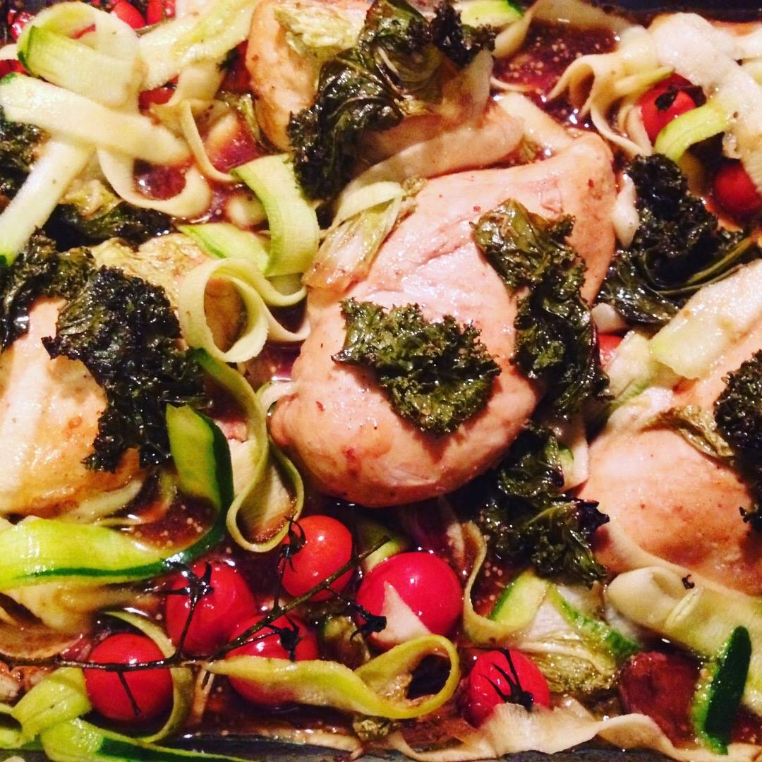 goodfood4meIE's tweet photo. "I couldn't come up with a name for this #chickendish " 
Verdict = #delish 
#chickenbreasts #cherrytomatoes #kale #chinesecabbage #courgette #garlic Marinade:  #extravirginoliveoil , #soyasauce #lemonjuice #applecidervinegar #dijonmustard #honey 
Method -  https://t.co/zZmWzE6rV8 https://t.co/df3gbnKLFZ