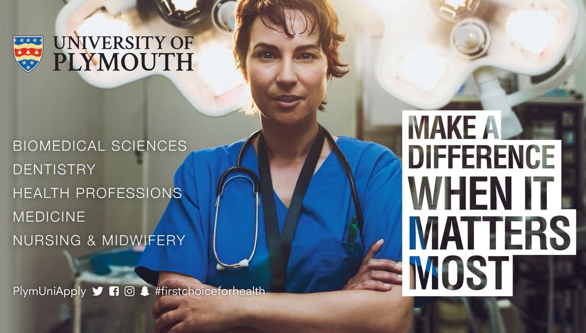 PlymUniMedicine's tweet photo. With early engagement in hands-on placements and state-of-the-art clinical facilities, @PlymUni provides the largest range of healthcare programmes in the South West, making us your #firstchoiceforhealth
https://t.co/f0WYgzQIHM https://t.co/eYlnqSdCDu