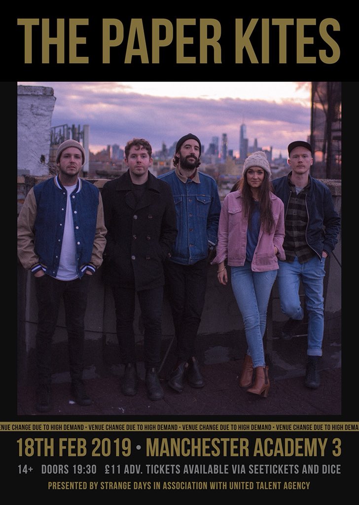 StrangeDaysLv's tweet image. There are less than 40 tickets remaining for @thepaperkites show @MancAcademy 3 on 18th February 

Final sales via seetickets.com/event/the-pape…