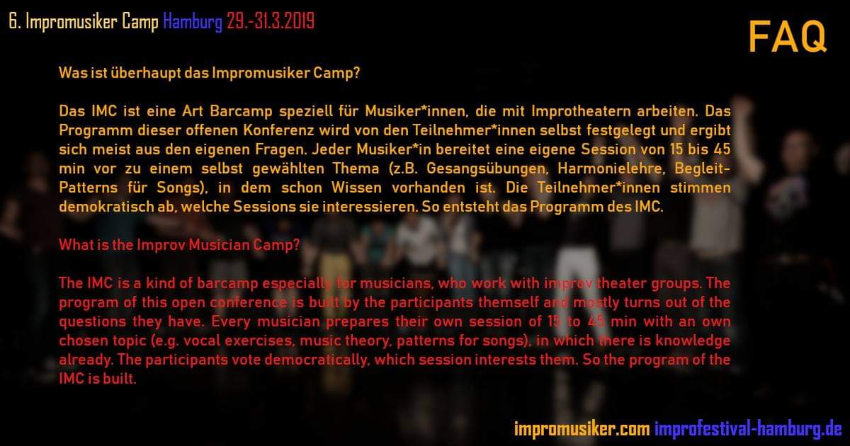ImproCamp's tweet photo. What is the Improv Musician Camp?

Join in: https://t.co/OfZaPLXEYo

#improv #music #musician #barcamp #festival #hamburg https://t.co/M2WhNMEKOX