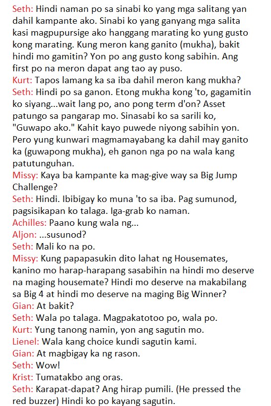 RiAhTwo's tweet photo. A round of applause for Seth Fedelin. Those were tough questions, but he bravely faced them and, with conviction, was able to defend himself against misconceptions of his former statements inside Kuya's house.

#PBB8CampOut https://t.co/jvYrfGuyKy