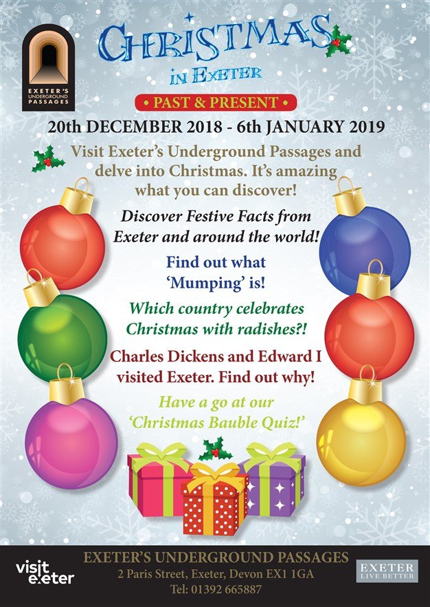 ExeterPassages's tweet photo. It's the final weekend of the Christmas in Exeter event at the Passages!

Christmas might be over for another year, but there is still lots of festive fun happening and prizes to be won.

 Call us on today on 01392 665887 to book your place on a tour and find out more. https://t.co/XwNmvGAMvu