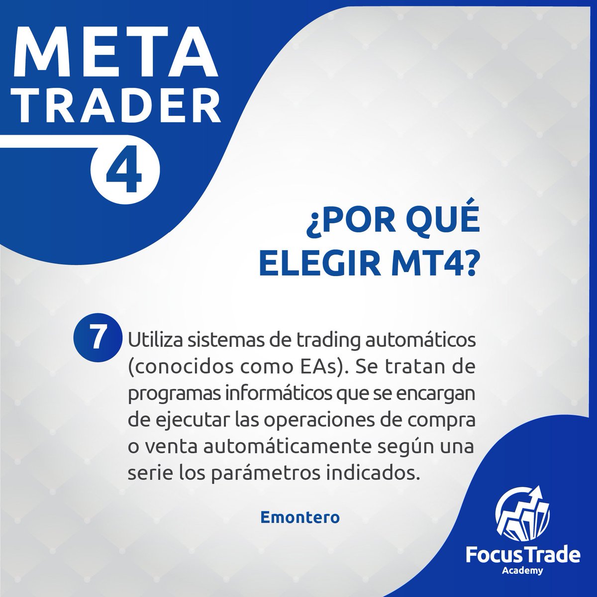 Focustacademy's tweet photo. Nº7 Sistemas automáticos #trader #academia #metatrader https://t.co/K9OWafVex3