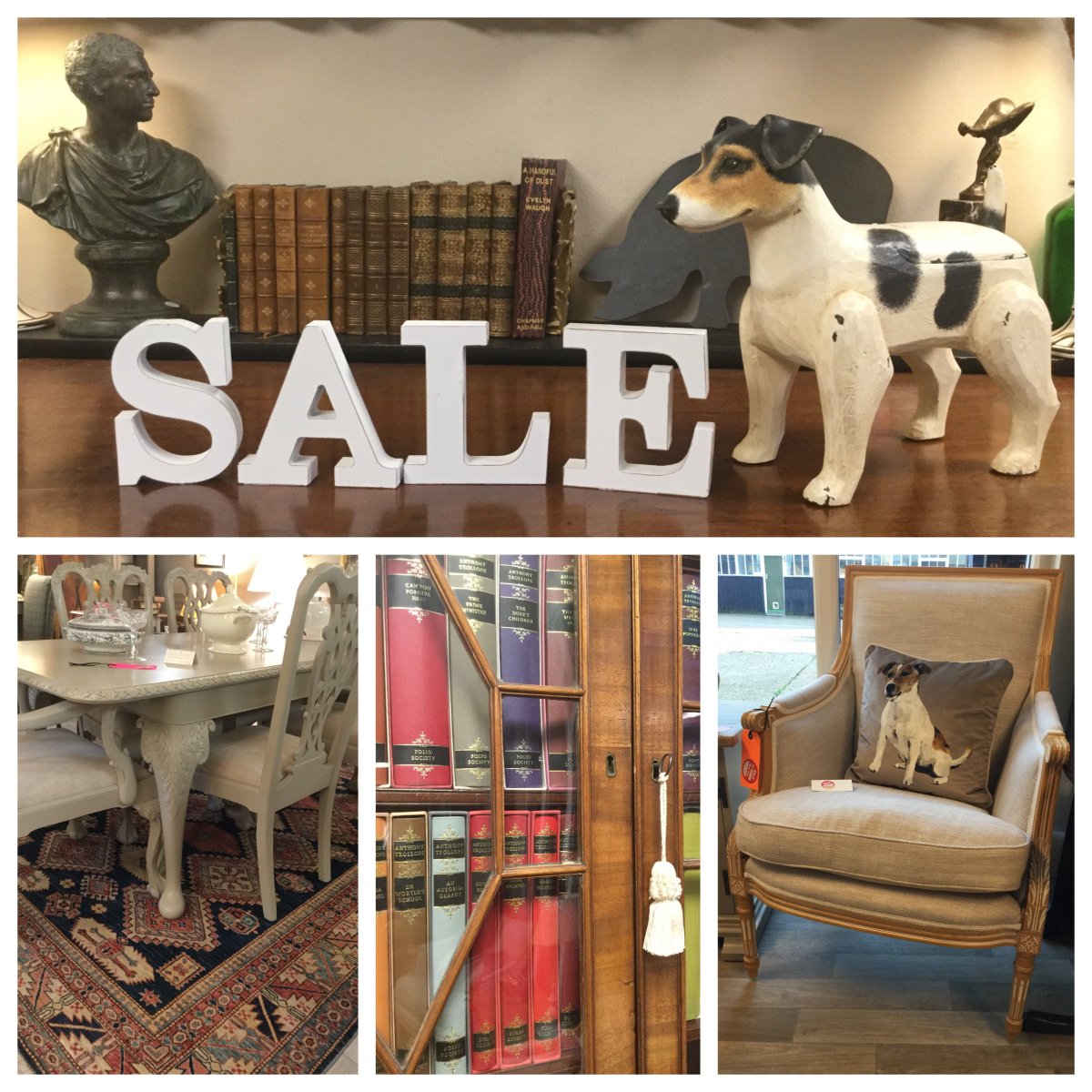 diggerandmojo's tweet image. january #Sale starts tomorrow 11am. Great reductions on selected items across our eclectic range. #Vintage #Interiors #Antiques #Upholstery

N.B. Hand-carved wooden Jack Russell for display purposes only. Useful when Digger&apos;s not keen on scaling the mahogany furniture..