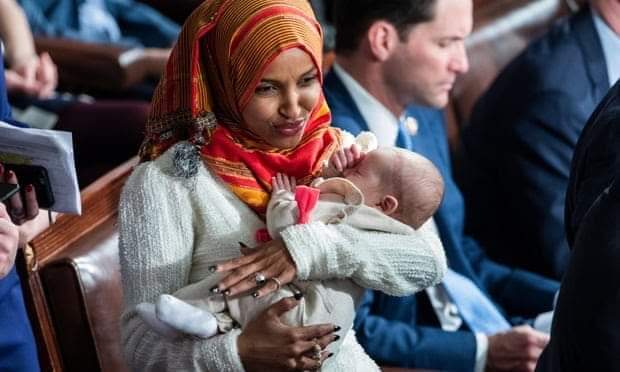 "Ilhan Omar, a former refuge from Somalia, becomes first to wear hijab in US Congress. She's a new congresswoman."
