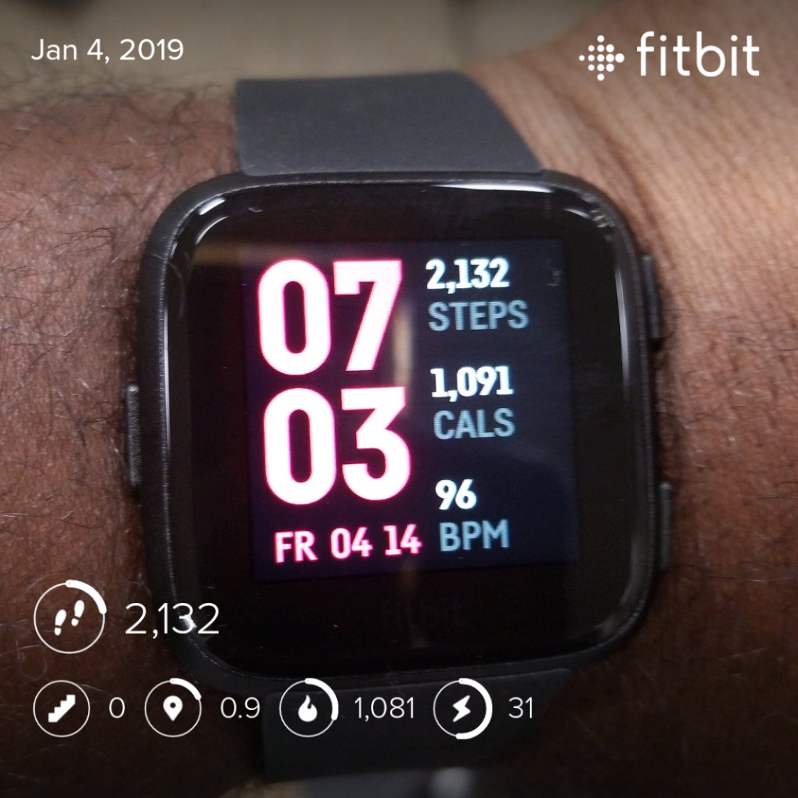 DEWilliams81's tweet image. not bad for my first day with my Versa. #fitbitversa #backatcha #2019habits #2019goals #beenhere #goingfoward #hastag