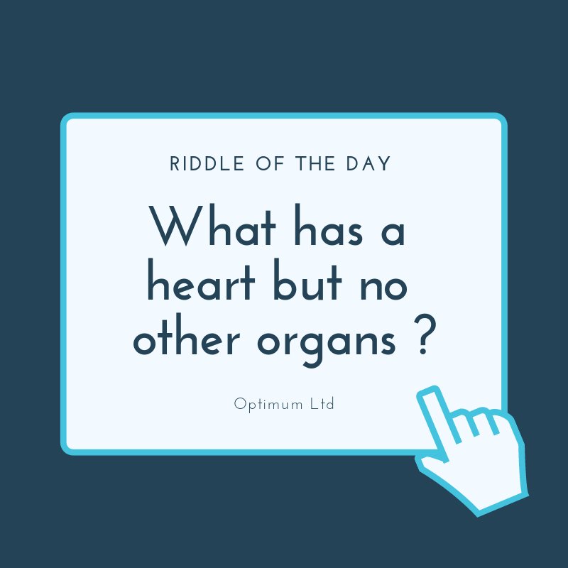 OptimumLimited's tweet photo. First week back to work....lets get those brains working again after the Christmas and New Year break....

Can you guess the riddle ?? https://t.co/J1WSZ3mVA8