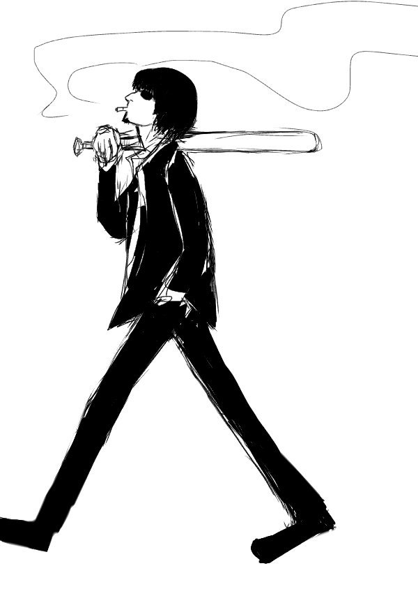 TMGE時代のチバユウスケ、鉄バットがめちゃくちゃ似合う説。 #落書き