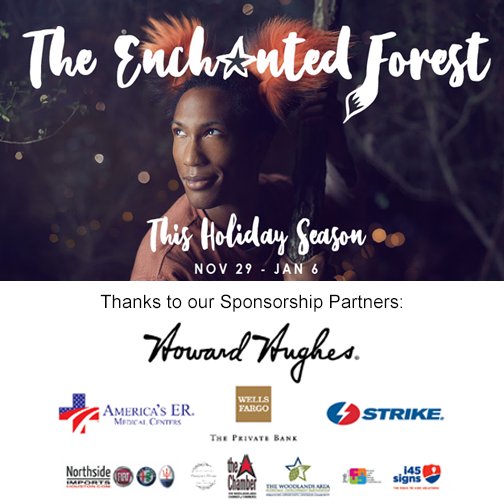 We are thankful to our sponsors for supporting the #FamilyFriendly Enchanted Forest Holiday Production. This #InteractiveExperience ends on Sun. Jan. 6th.  bit.ly/TheEnchantedFo… #TheaterTheWoodlands #DanceProduction