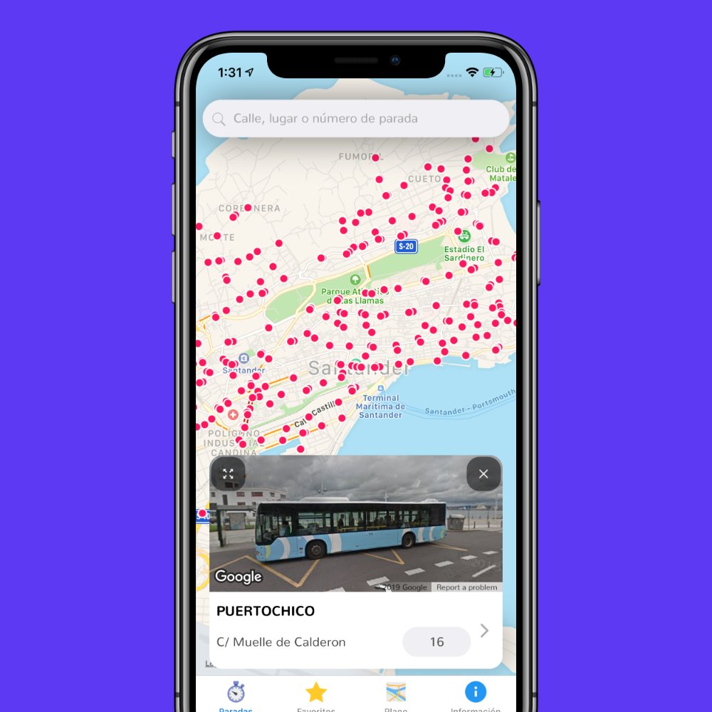 BUSantander's tweet photo. Todas las paradas de Santander y los tiempos de los autobuses que pasan por ellas. https://t.co/qSSZ0qr8hl