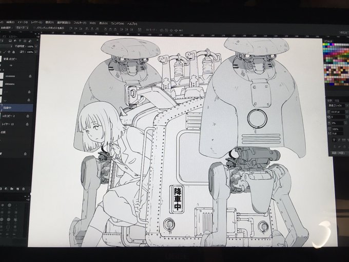 描き中 