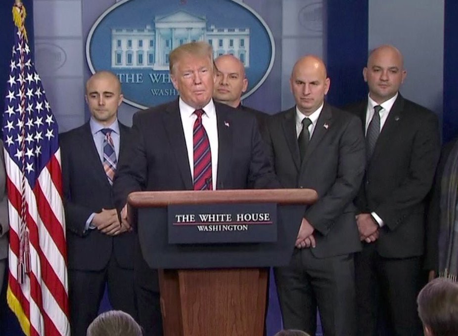 Live scenes as President Trump awards Congressional Medal of Honor to all four of his hair donors: