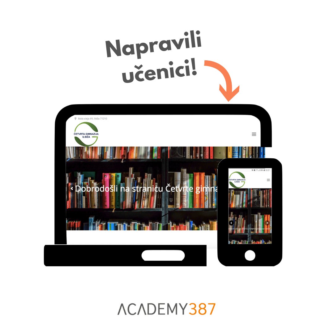 Organizovali smo kurs sa Četvrtom gimnazijom Ilidža gdje su polaznici naučili kako napraviti websajt, a zatim to i dokazali tako što su kreirali cetvrta-gimnazija.edu.ba!

📌 Pozivamo škole koje žele sličan program ponuditi svojim učenicima da nas konaktiraju za više detalja.