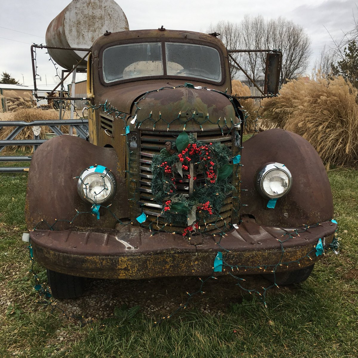 Spiritsingsong's tweet photo. Love of vintage charm plus it has a wreath🤣💚❤️💚 why isn’t there a wreath emoji #amimissingsomething #winterberries #winterfriday #friday #fridaymood #fridayvibes #fridayfeeling #fridaymotivation #fridayfun #fridaylove #fridayinspiration #vintagetruck #rustico #rusticfarmcharm https://t.co/mfNOBo0gQX