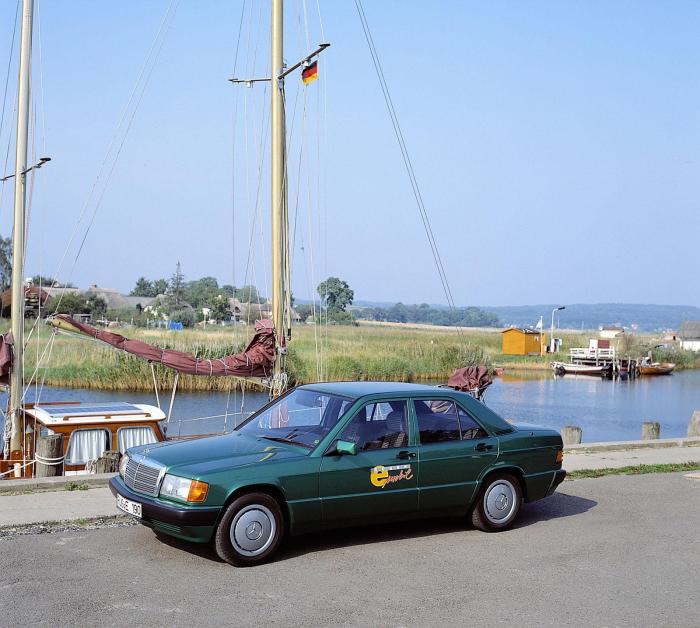 179. Rugen, the Baltic Sea. Germany's largest island played host to EV research from multiple German manufacturers 1992 to 1996. The cars were not specifically designed EVs but converted ICE cars - and didn't have a huge success. The W-190 also had a go - range 24 miles.