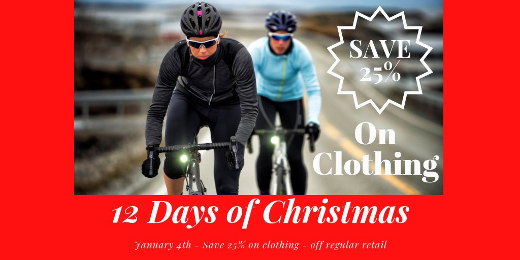 CroftonBikeDoc's tweet photo. On the eleventh day of Christmas there's a deal on clothing! #bikedoctor #clothing #cycling #deals #12DaysOfChristmas https://t.co/NYeQz1qAS9