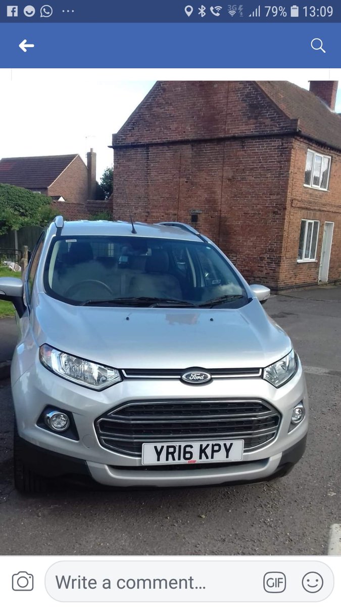 Please watch out for sis in laws car stolen overnight 2nd Jan, Tuxford Notts.