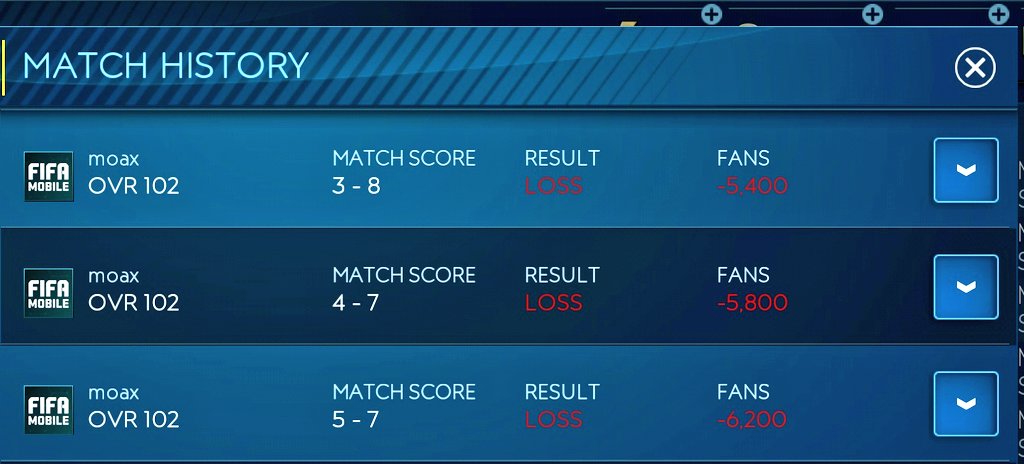 What kind of bullshit matchmaking is this please explain
Already the VSA is broken & if you do such matchmaking then 😡😕
3 times same opponent & look at his overall, he is +5 more than me & also has 100k more fans
One time it's OK but 3 times ?
@amt5791 @kingbitty @EAFIFAMOBILE
