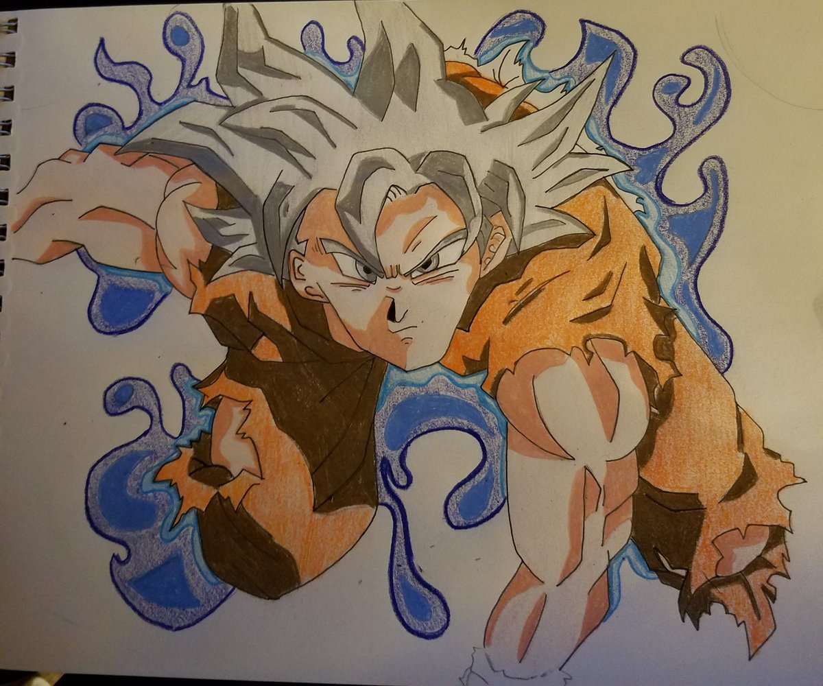 BurgerGnar's tweet photo. Been on a #dragonball kick lately! Wanted to post a drawing I have been working on! :) #DBS #DragonBallSuper #Goku #DBZ #dragonballz https://t.co/q05umJXgRx