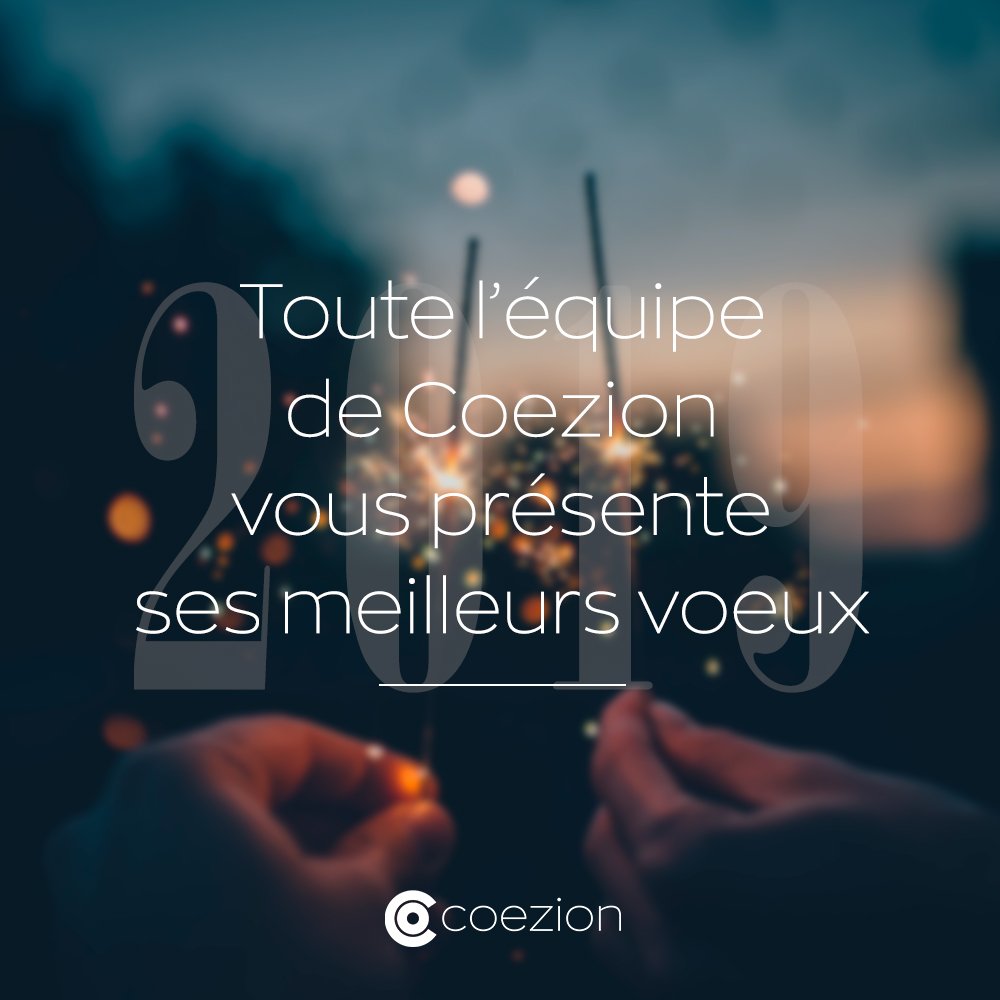 Coezion's tweet photo. Coezion vous souhaite à toutes et à tous une très bonne année 2019 !
Chaque jour de nouvelles opportunités toujours plus enrichissantes près de chez vous. 
#HappyNewYear #BonneAnnée #ESN #IT https://t.co/Wm0mX3Vdiq