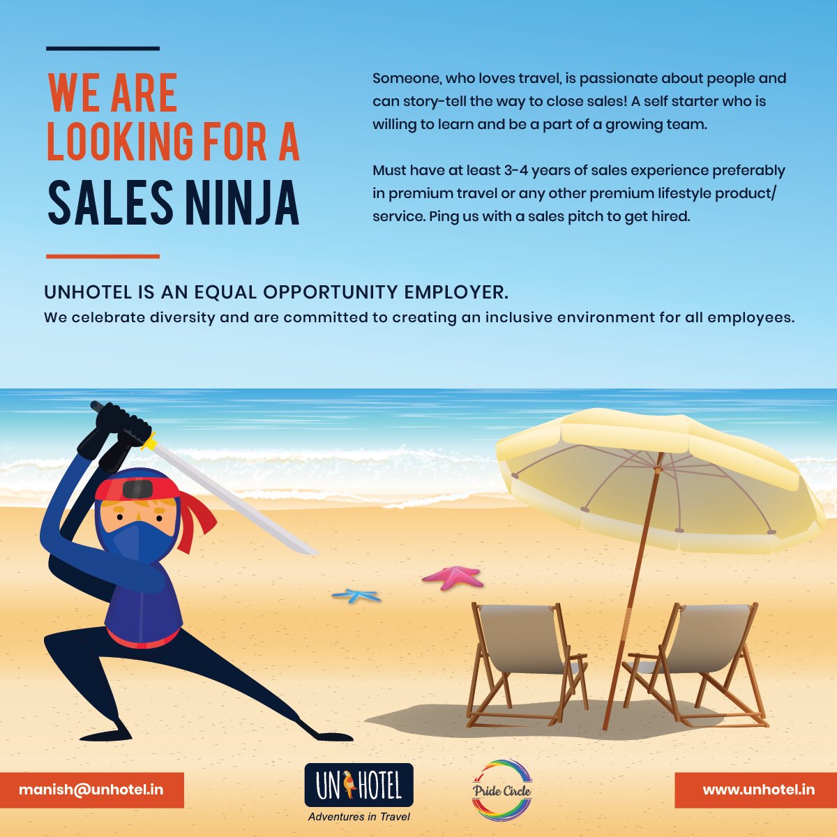 Unhotel is #Hiring! Open to all. Communications. Hardwork. Diligence is all we look for, no other questions asked. #inclusionmatters #CompaniesoftheFuture #inclusiveworkspaces #travelcompany #delhijobs #gurgaonjobs #gurugram